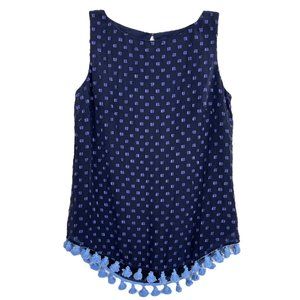 Sail to Sable STS Navy Tank Top Tassel Trim Sz XS New
